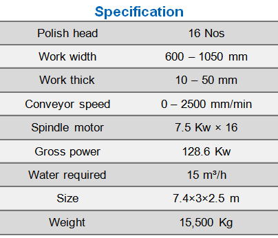 Granite polishing machine multiheads