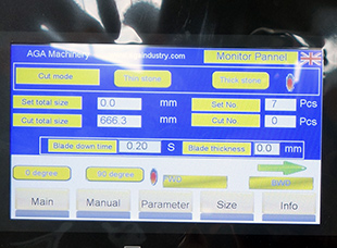 Color Display Touch Screen for bridge saw