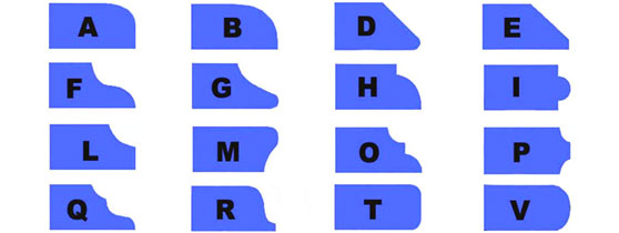 Edge shapes for granite marble stone