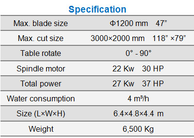 Bridge stone cutting machine specification